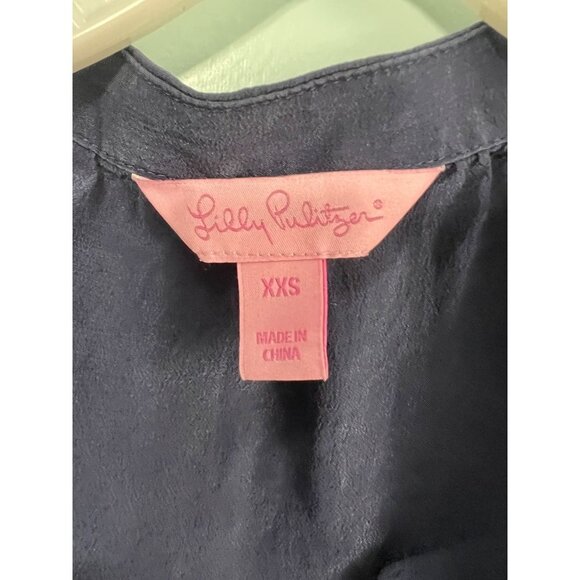 Lilly Pulitzer Gray 100% Silk Tank Top Size XXS - Picture 3 of 4